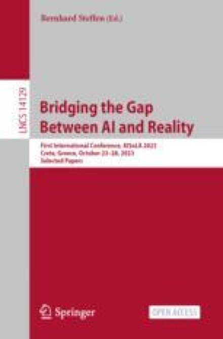 Front cover of Bridging the Gap Between AI and Reality, AISoLA 2023 selected papers
